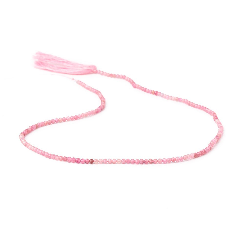 2mm Pink Tourmaline Micro Faceted Round Beads 12.5 inch 174 pieces (ONLINE ORDER ONLY)