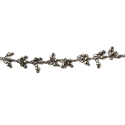 2mm Pyrite micro faceted round Black Gold Dangling Chain by the foot 110 pieces