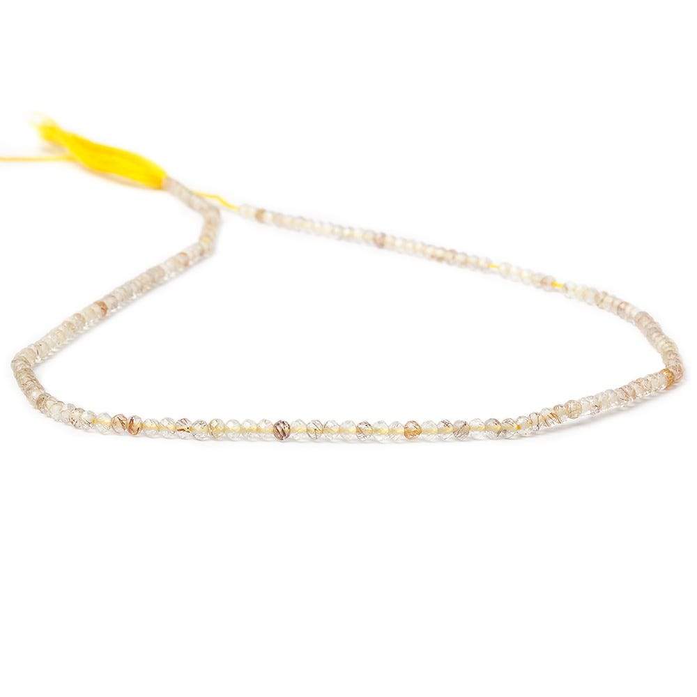 2mm Rutilated Quartz microfaceted rondelle beads 13 inch 168 pieces (ONLINE ORDER ONLY)