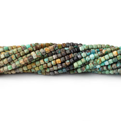 2mm Shaded African Turquoise Micro Faceted Cube 12.5 inch 140 Beads