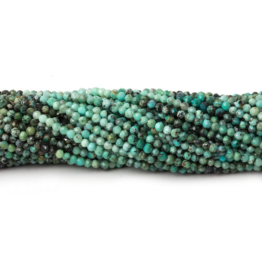 2mm Turquoise micro faceted rondelle beads 13 inch 195 pcs AA
