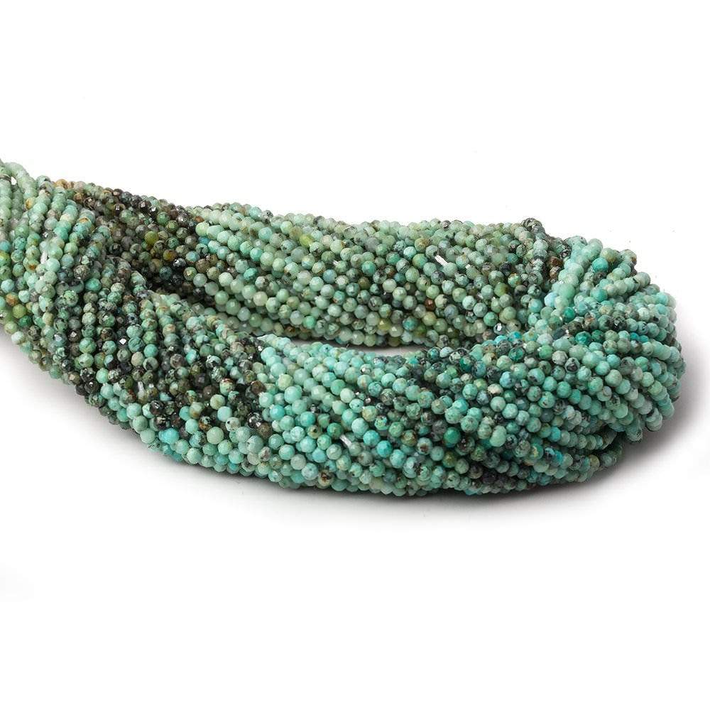 2mm Turquoise micro faceted rondelle beads 13 inch 195 pcs AA