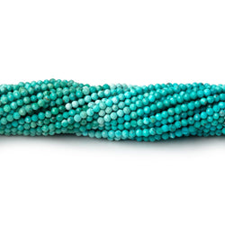 2mm Turquoise Micro Faceted Round Beads 12.5 inch 192 pieces (ONLINE ORDER ONLY)