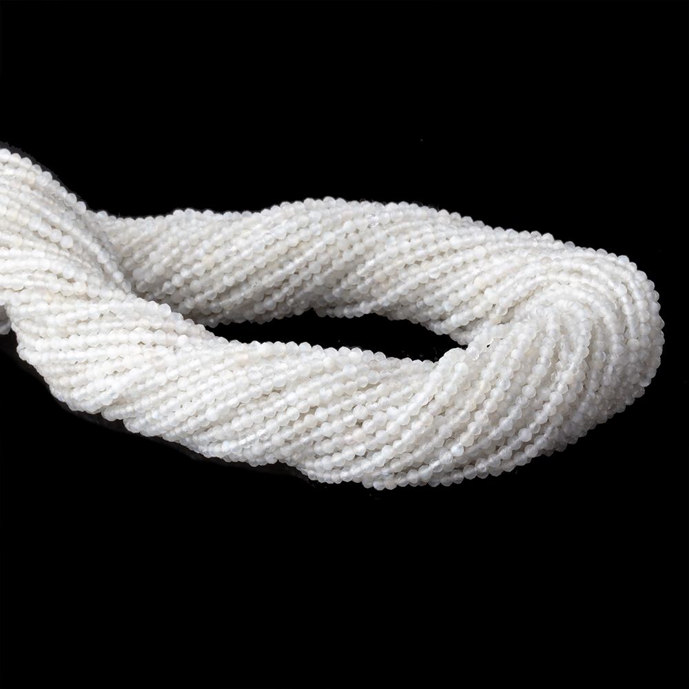 2mm White Moonstone micro faceted rondelle beads 12.5 inch 190 pieces