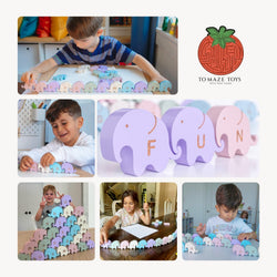 Tomaze Alphabet Elephants  (Online Order Only)