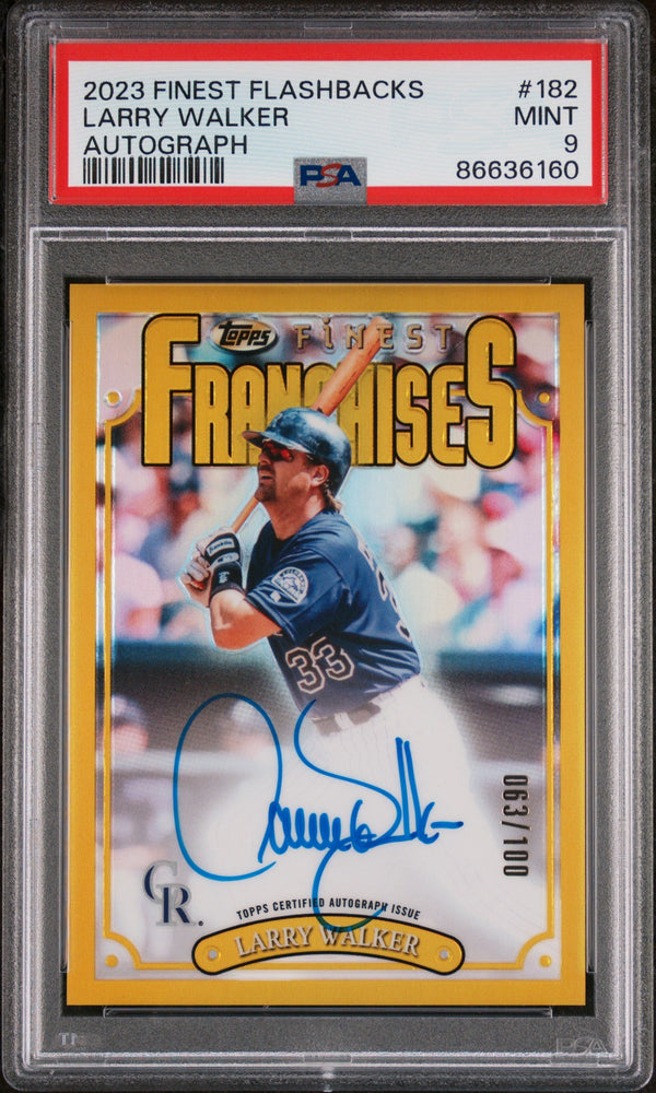 2023 TOPPS FINEST FLASHBACKS LARRY WALKER AUTOGRAPH #182 - PSA 9 (Online Order Only)