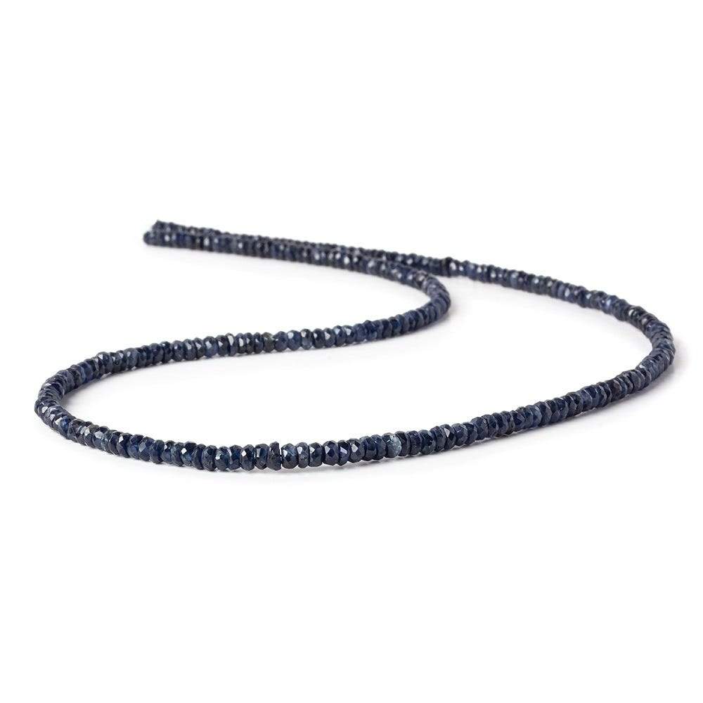 3-3.5mm Cambodian Blue Sapphire Faceted Rondelles 15.5 inch 227 beads A (ONLINE ORDER ONLY)