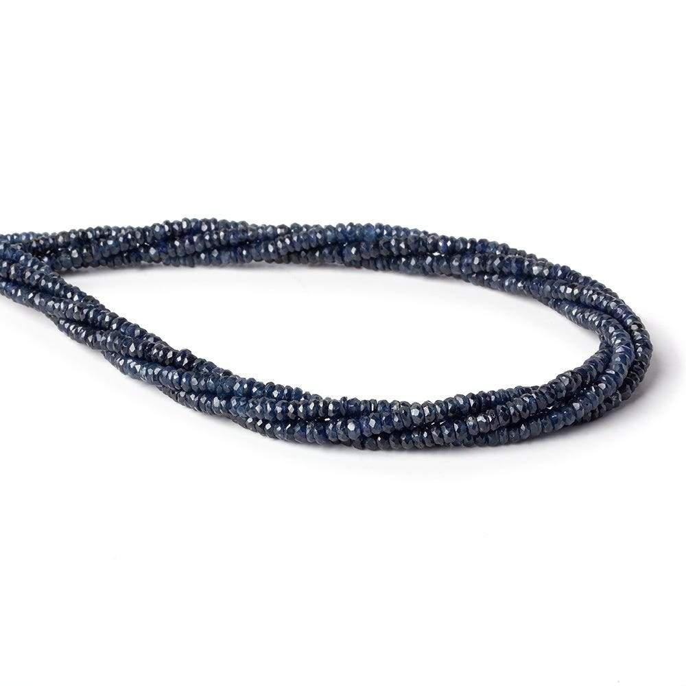 3-3.5mm Cambodian Blue Sapphire Faceted Rondelles 15.5 inch 227 beads A (ONLINE ORDER ONLY)