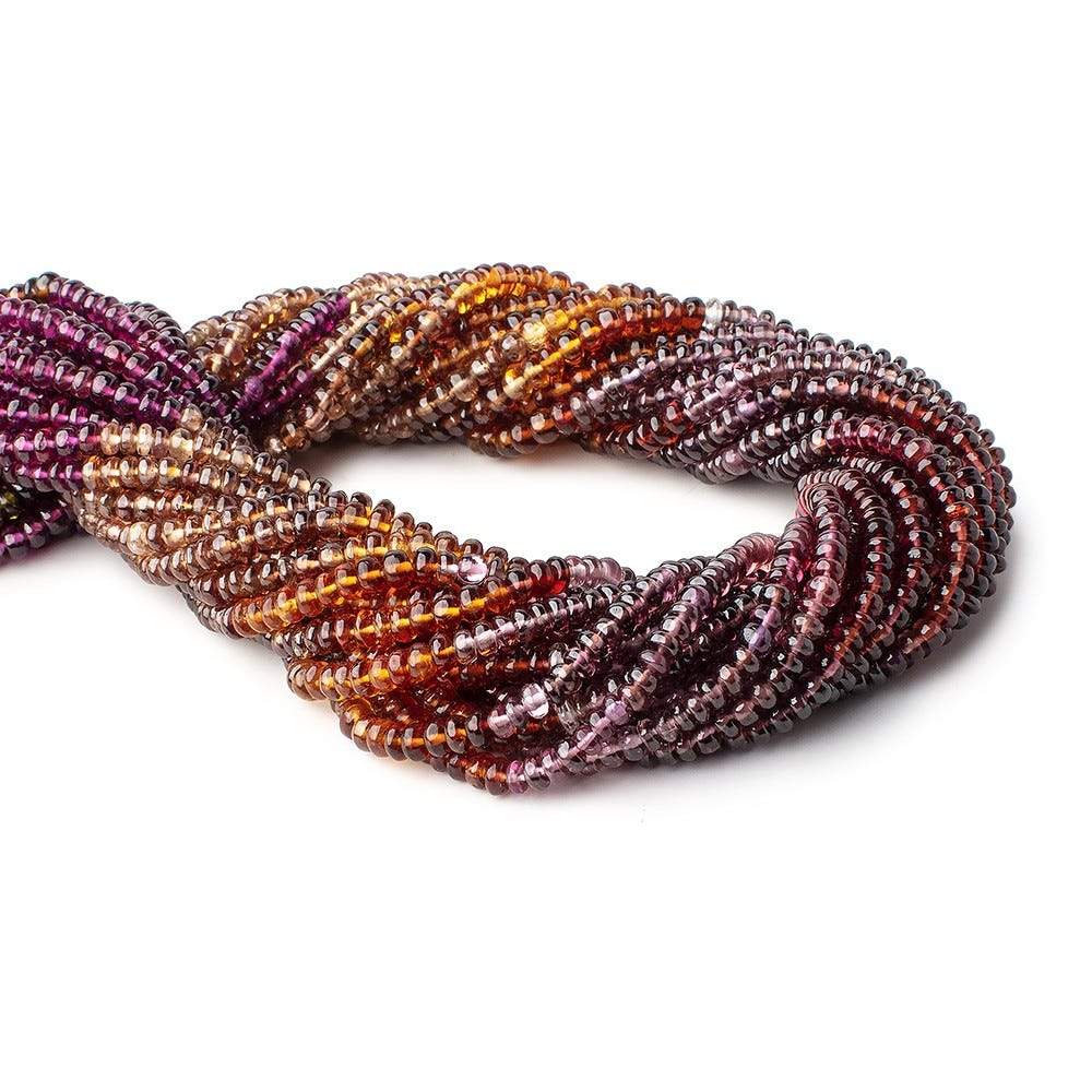 3-3.5mm Multi Gemstone Plain Rondelle Beads 13.5 inch 160 pieces (ONLINE ORDER ONLY)