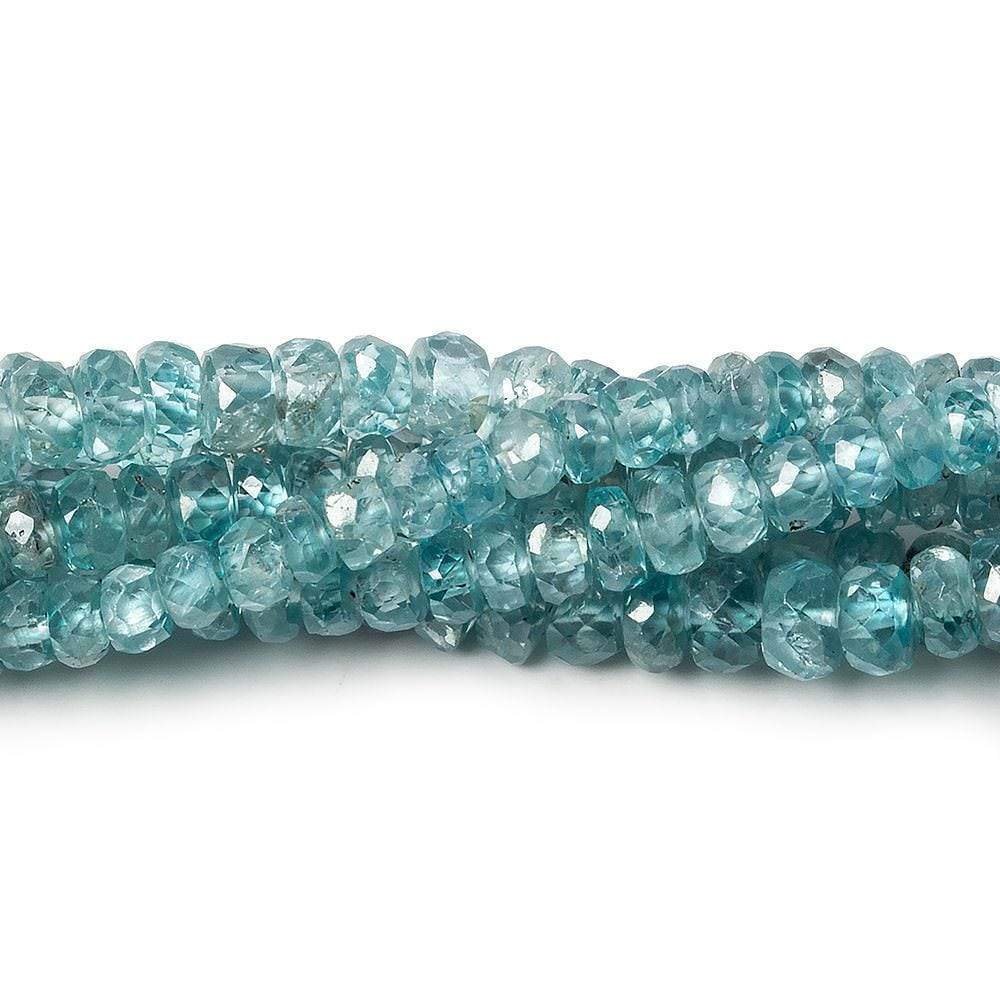3-4.5mm Blue Zircon faceted rondelle beads 16 inch 186 pieces A (ONLINE ORDER ONLY)