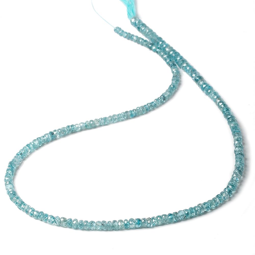 3-4.5mm Blue Zircon faceted rondelle beads 16 inch 186 pieces A (ONLINE ORDER ONLY)