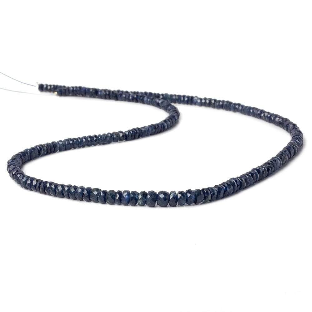 3-4.5mm Dark Blue Sapphire faceted rondelles 16 inches 215 beads AA (ONLINE ORDER ONLY)