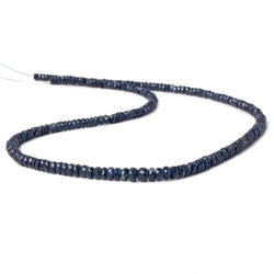 3-4.5mm Dark Blue Sapphire faceted rondelles 16 inches 215 beads AA (ONLINE ORDER ONLY)