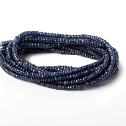 3-4.5mm Dark Blue Sapphire faceted rondelles 16 inches 215 beads AA (ONLINE ORDER ONLY)