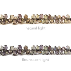 3-4mm Color Change Sapphire Petite Faceted Tear Drop Beads 10 inch 200 pieces (ONLINE ORDER ONLY)