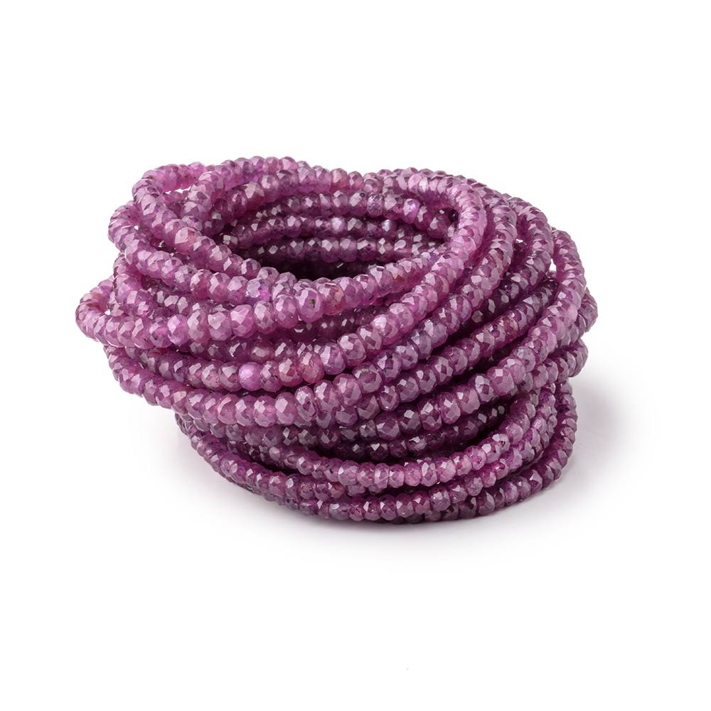 3-4mm Natural Star Ruby Faceted Rondelle Beads 17 inch 187 pieces (ONLINE ORDER ONLY)