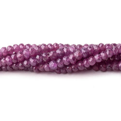 3-4mm Natural Star Ruby Faceted Rondelle Beads 17 inch 187 pieces (ONLINE ORDER ONLY)