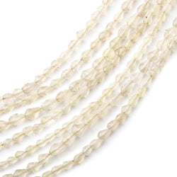 Lot of 7 strands- 3-5mm Lemon Quartz Straight Drilled Faceted Tear Drop Beads (ONLINE ORDER ONLY)