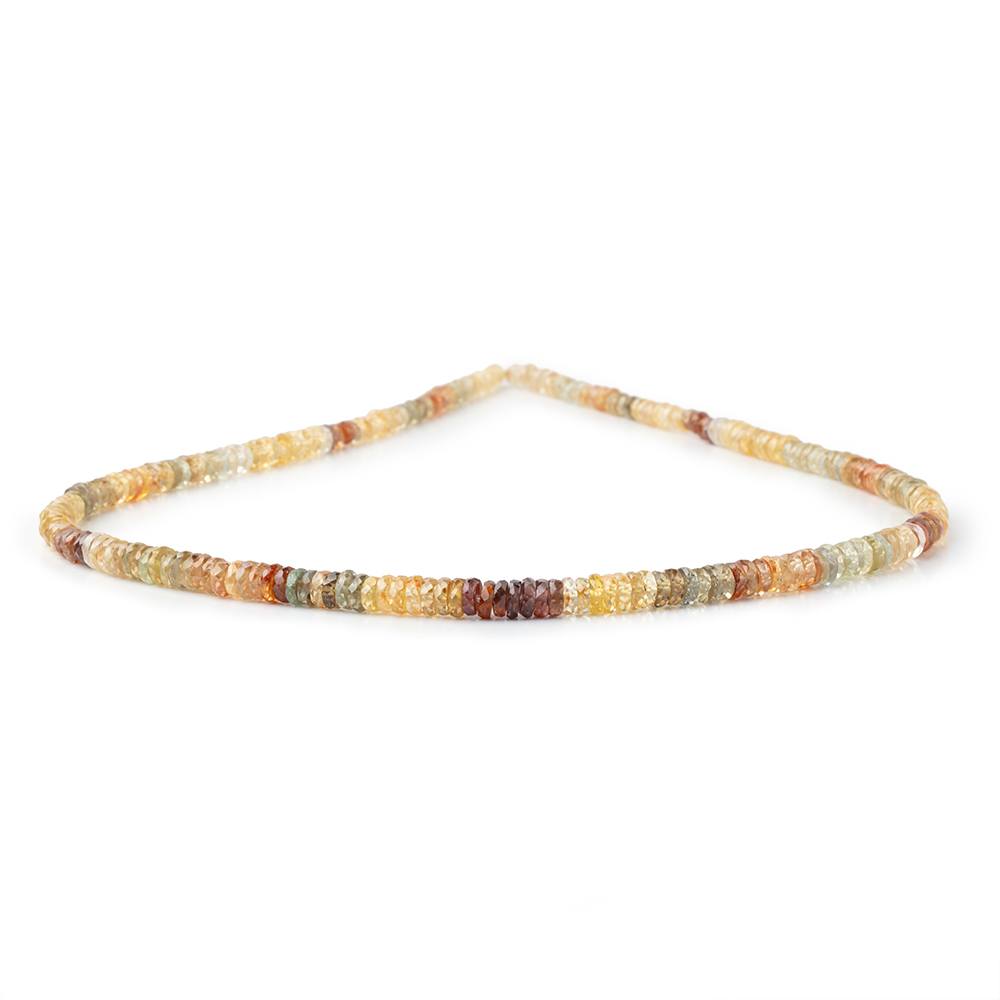 3-5mm Multi Color & Golden Zircon Faceted Heishi 16 inch 245 Beads (ONLINE ORDER ONLY)