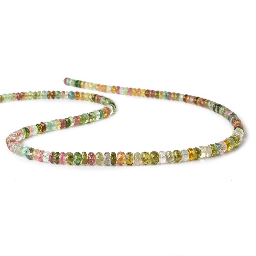 3-5mm Multi Color Tourmaline Faceted Rondelle Beads 16 inch 135 pieces (ONLINE ORDER ONLY)