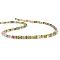 3-5mm Multi Color Tourmaline Faceted Rondelle Beads 16 inch 135 pieces (ONLINE ORDER ONLY)
