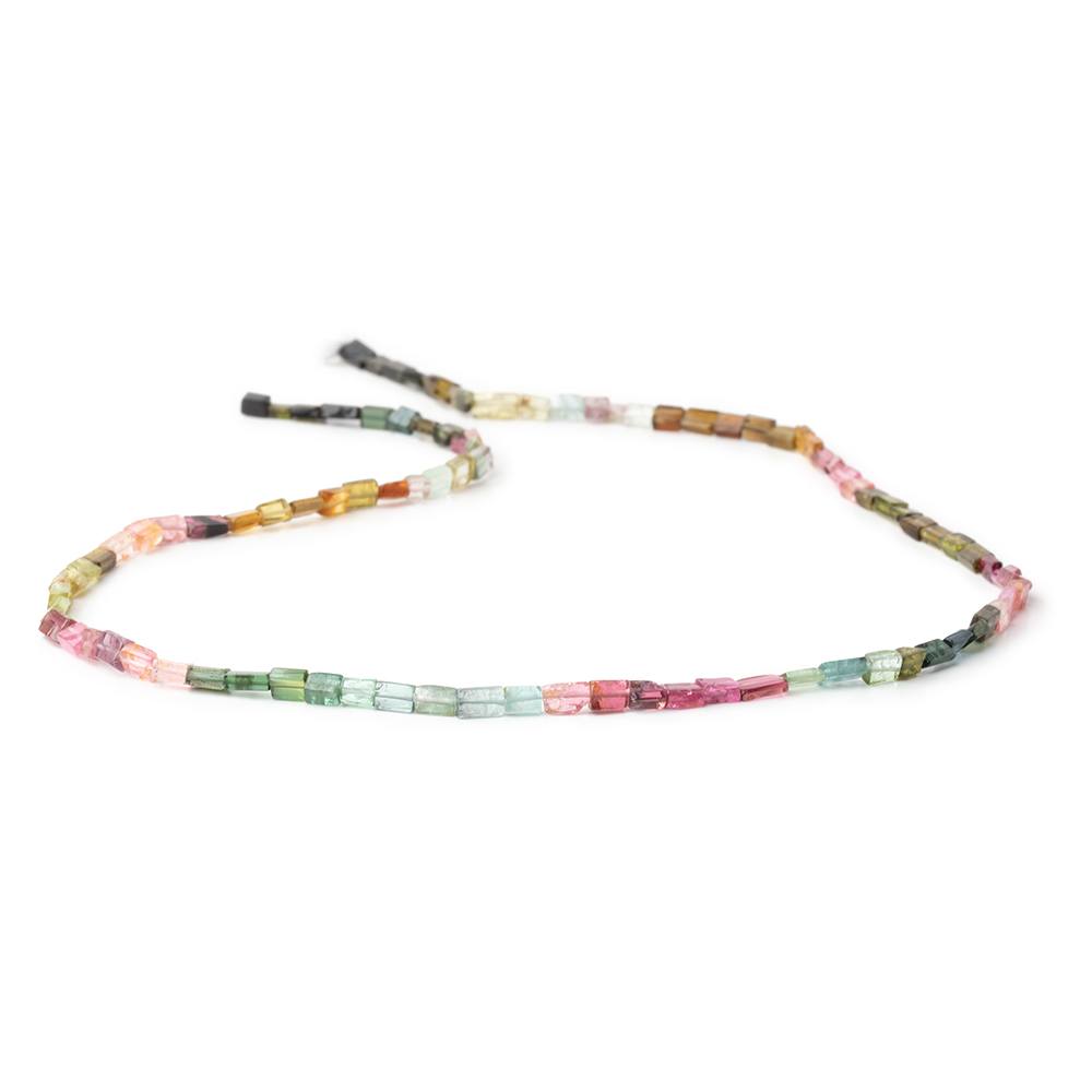 3-5mm Multi Color Tourmaline Plain Rectangle Beads 16 inch 96 pieces (ONLINE ORDER ONLY)