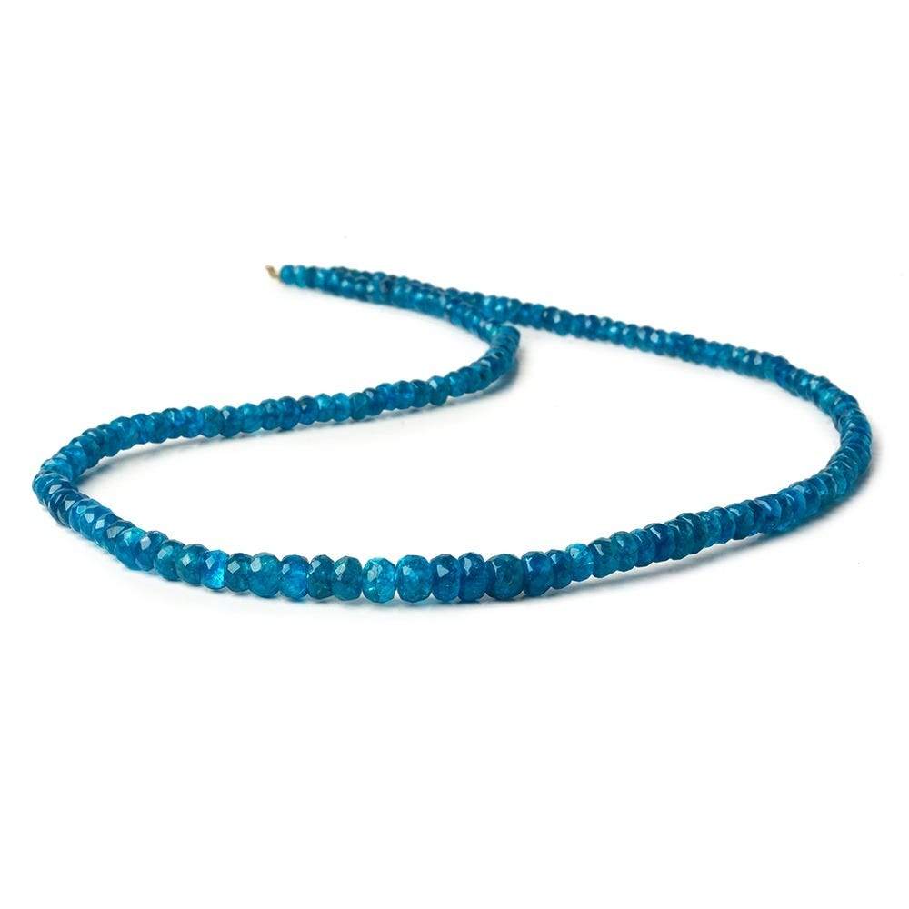 3-5mm Neon Blue Apatite Faceted Rondelle Beads 15.5 inch 156 pieces A (ONLINE ORDER ONLY)