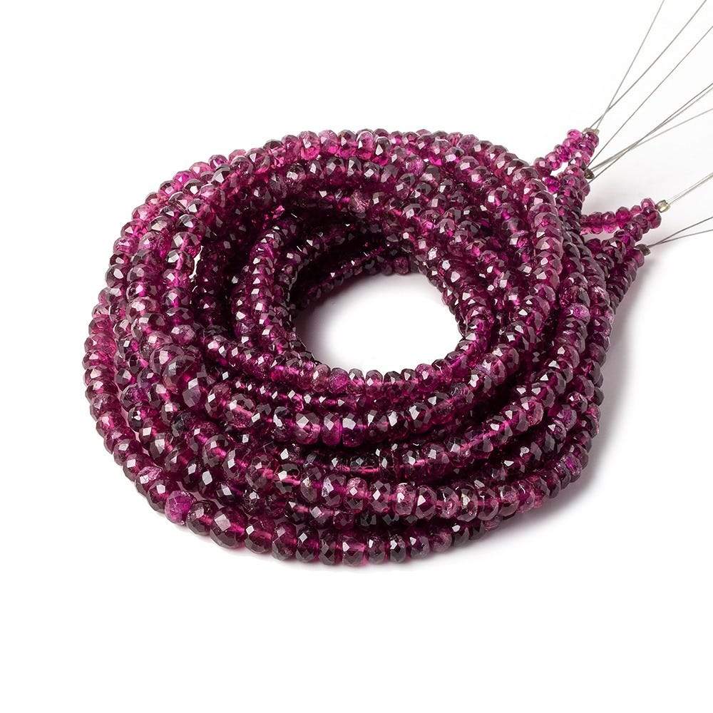 3-5mm Rubelite Faceted Rondelle Beads 16 inch 202 pcs (ONLINE ORDER ONLY)