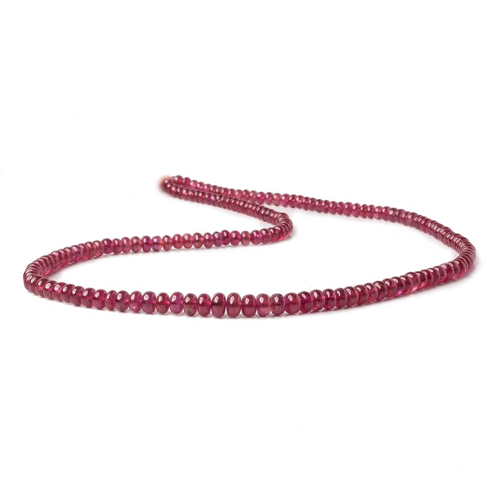 3-5mm Ruby Plain Rondelles 16 inch 159 beads (ONLINE ORDER ONLY)