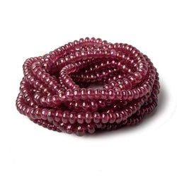 3-5mm Ruby Plain Rondelles 16 inch 159 beads (ONLINE ORDER ONLY)