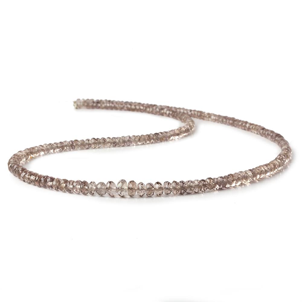 3-5mm Smoky Brown Scapolite faceted rondelles 18 inch 190 beads AAA