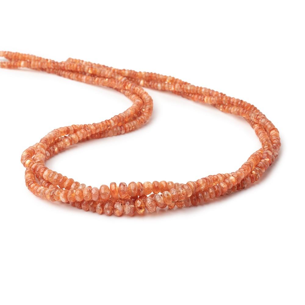 3-6.5mm Sunstone plain rondelle Beads 18 inch 227 pieces (ONLINE ORDER ONLY)