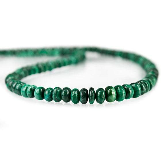 3 - 6mm Malachite Plain Rondelle Beads 12.5 inch 105 pieces (ONLINE ORDER ONLY)