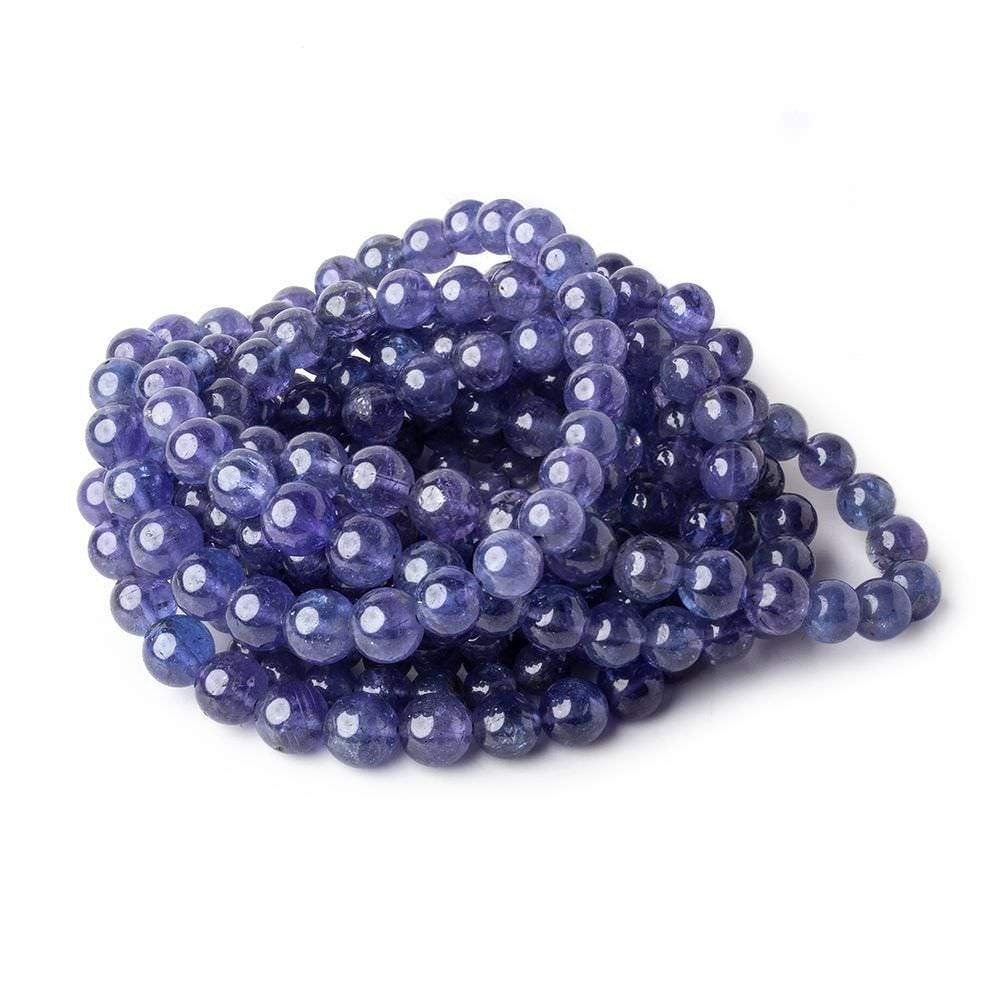 3-6mm Tanzanite plain round beads 15 inch 83 beads AA (ONLINE ORDER ONLY)