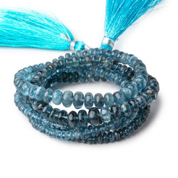 3-7mm Aquamarine plain rondelle beads 17 inch 190 pieces A (ONLINE ORDER ONLY)