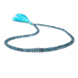 3-7mm Aquamarine plain rondelle beads 17 inch 190 pieces A (ONLINE ORDER ONLY)
