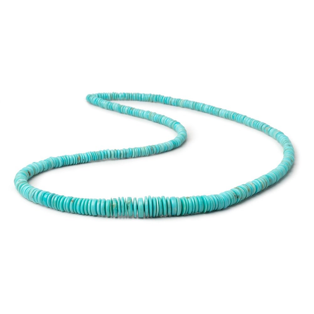 3-8mm Sleeping Beauty Turquoise Plain Heishi Beads 18 inch 384 pieces (ONLINE ORDER ONLY)