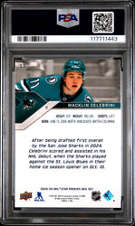 Graded 2024 Upper Deck Star Rookie Macklin Celebrini #13 Box Set Rookie RC Hockey Card PSA 8 Near Mint (ONLINE ORDER ONLY)