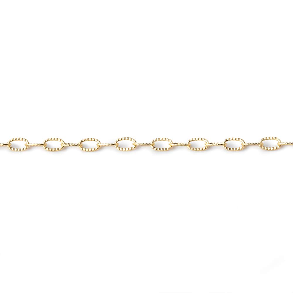 3 Feet - 2x4mm Elongated Corrugated Oval Link Chain (ONLINE ORDER ONLY)