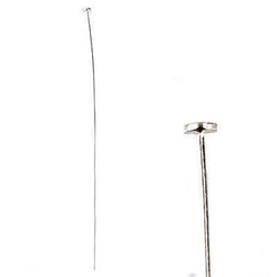 3" length Sterling Silver Disc Headpin, 26 Gauge Wire, 10 pieces per Bag