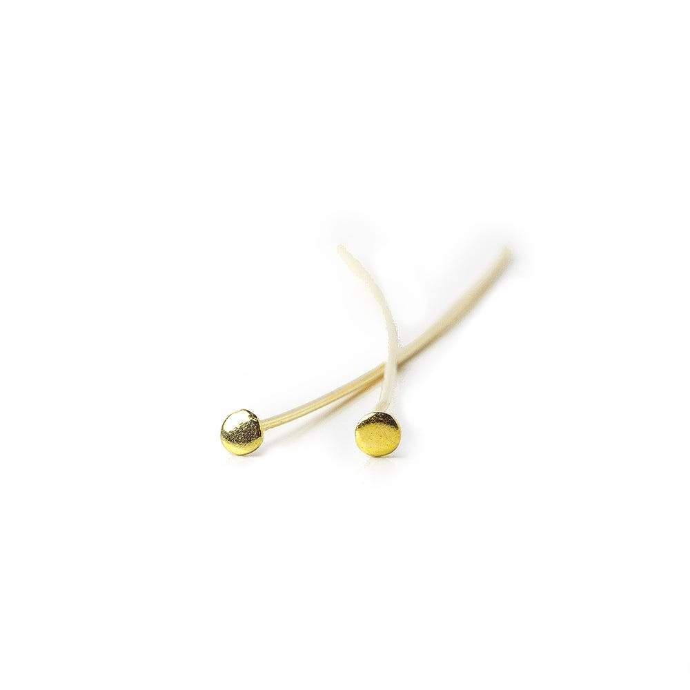 3" length Vermeil Disc Headpin, 22 Gauge Wire, 10 pieces per Bag (ONLINE ORDER ONLY)