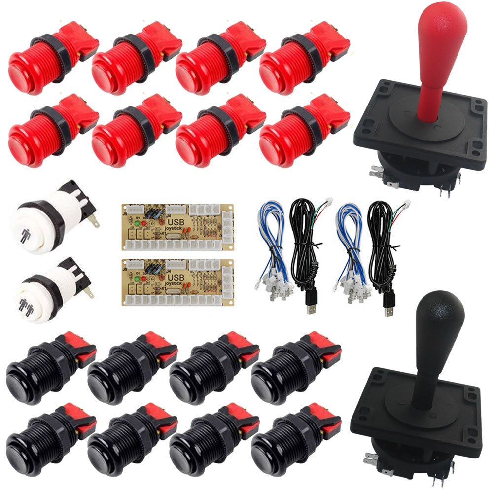 2 Player Arcade DIY Kit - HAPP Joystick, Push Buttons, USB Encoder, MAME JAMMA (Online Only)