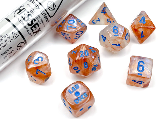 Borealis® Polyhedral Rose Gold/light blue Luminary™ 7-Die Set (Online Only)