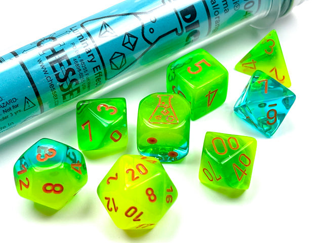 Gemini® Polyhedral Plasma Green-Teal/orange Luminary™ 7-Die Set (Online Only)