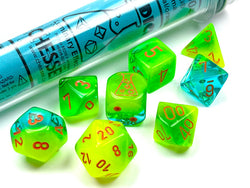Gemini® Polyhedral Plasma Green-Teal/orange Luminary™ 7-Die Set (Online Only)