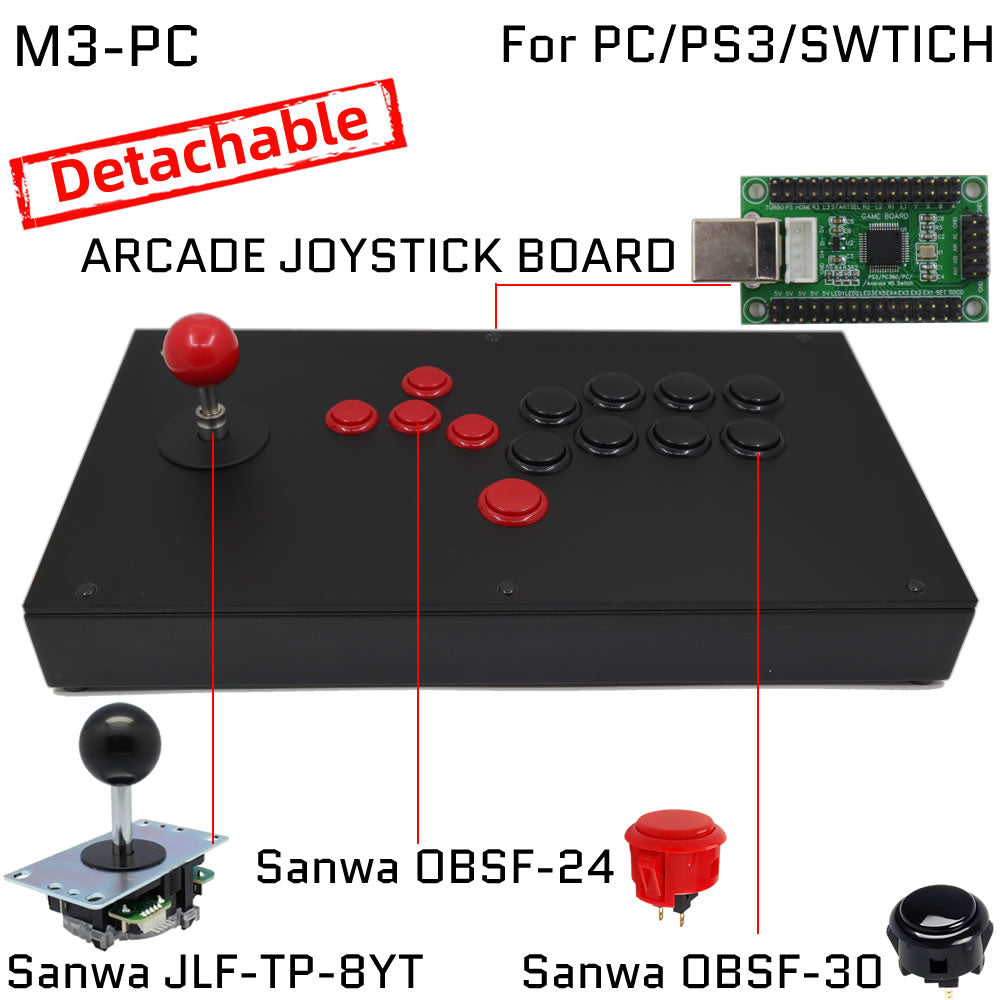 FightBox M3 All Button Leverless Arcade Game Controller for PC/PS/XBOX/SWITCH (Online Only)