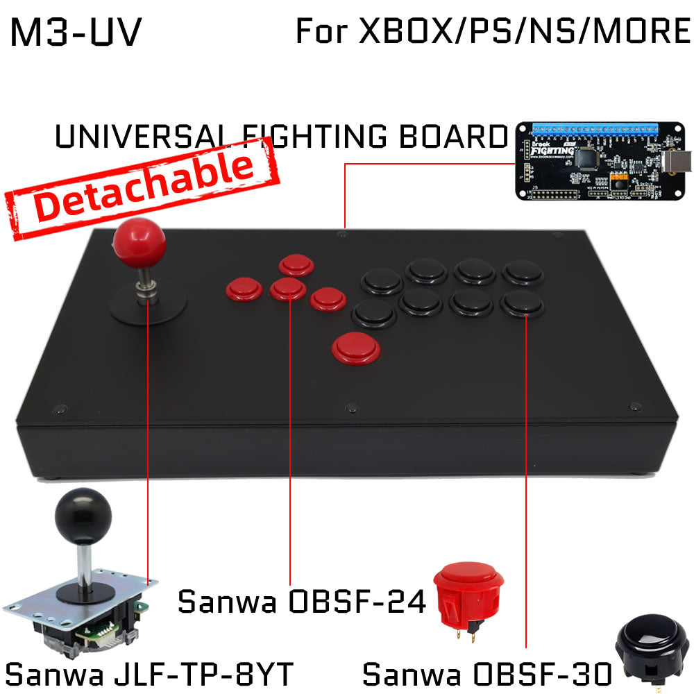 FightBox M3 All Button Leverless Arcade Game Controller for PC/PS/XBOX/SWITCH (Online Only)