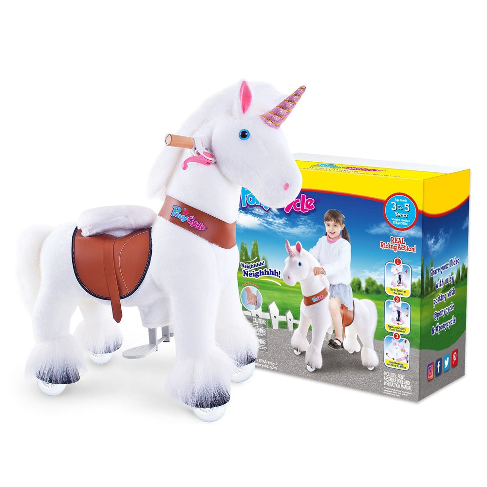 Model U Unicorn Ride-On Toy Age 3-4 White (ONLINE ORDER ONLY)
