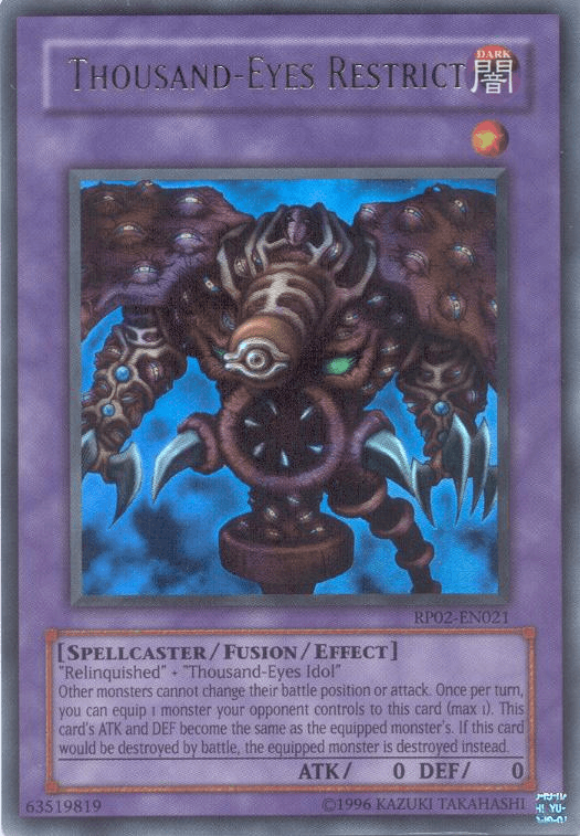 Thousand-Eyes Restrict [RP02-EN021] Ultra Rare (ONLINE ORDER ONLY)