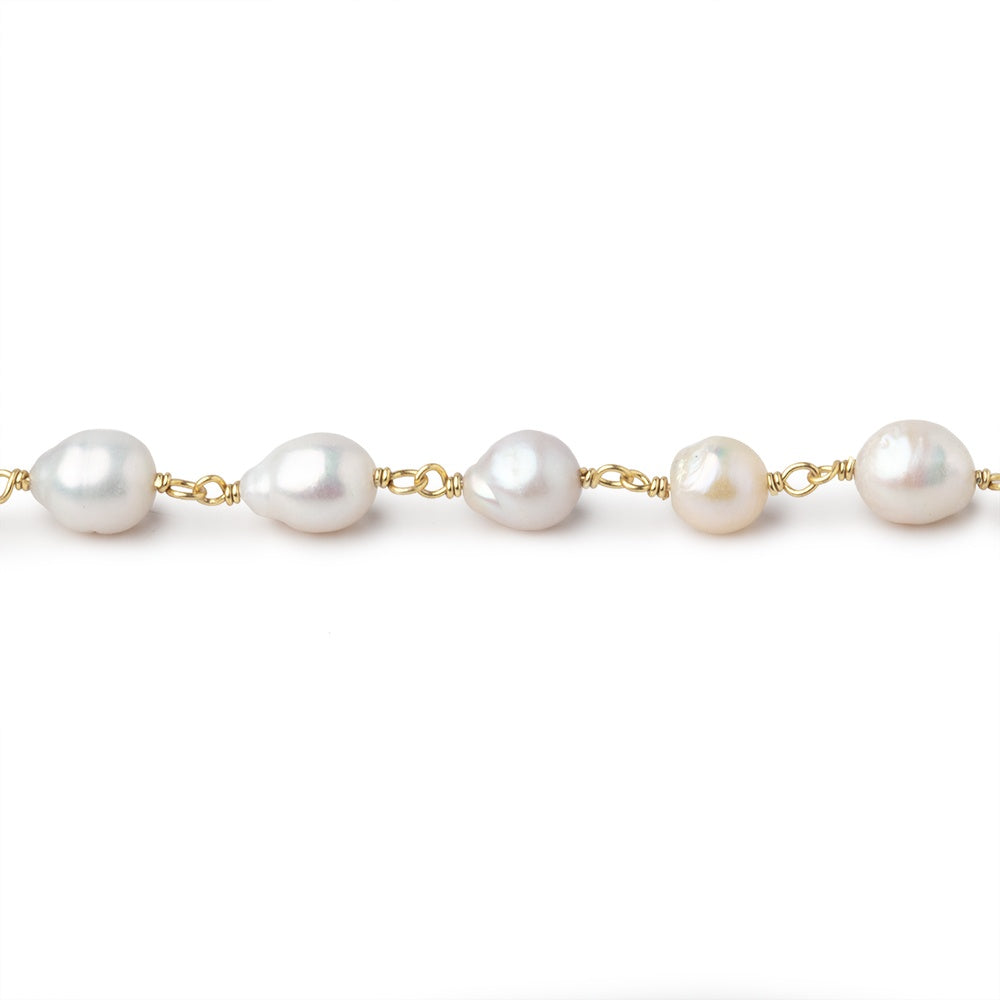 6x5-8x6mm White Petite Ultra Baroque Pearls on Vermeil Chain (ONLINE ORDER ONLY)